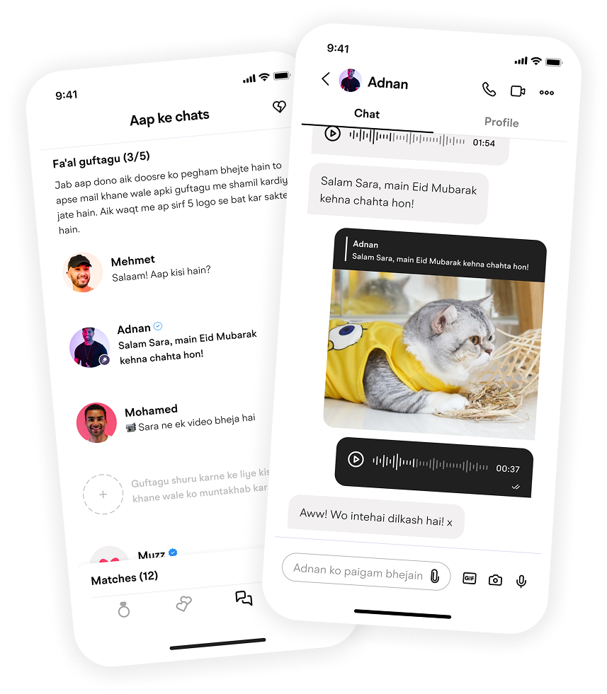 Muzz mockup image chat